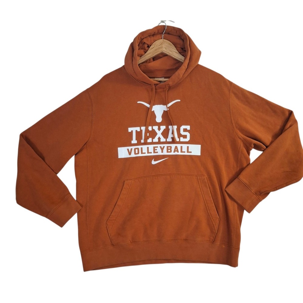 Nike Texas Longhorns Volleyball Hoodie Mens Large Orange Pullover Sweatshirt